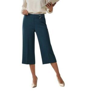 Love Scarlett Green High Rise Wide Leg Cropped Pants Belted Size M